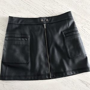 Free People Leather Mini Skirt